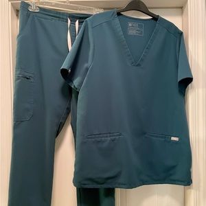 Figs Scrub Set, Caribbean Blue, L top, MP pant